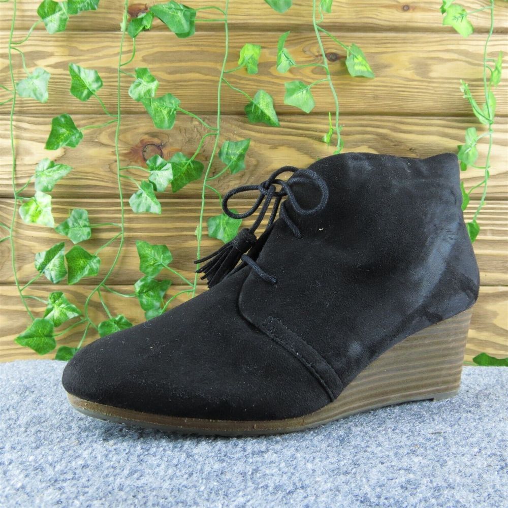 Dr. Scholl's Dakota Women Ankle Boots Black Fabric Lace Up Size 7.5 Wide